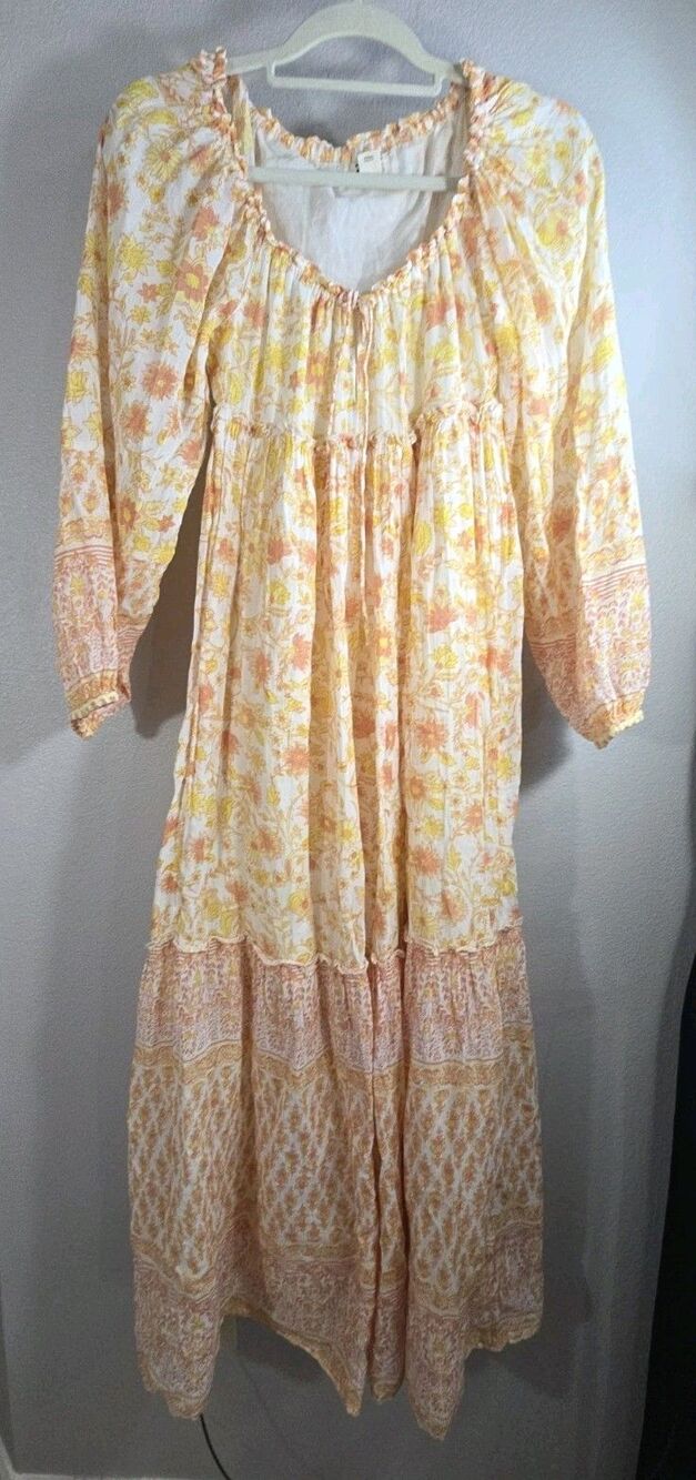 Billabong Endless Sunset Floral Dress Beach Boho Maxi Cottagecore Size Small BW